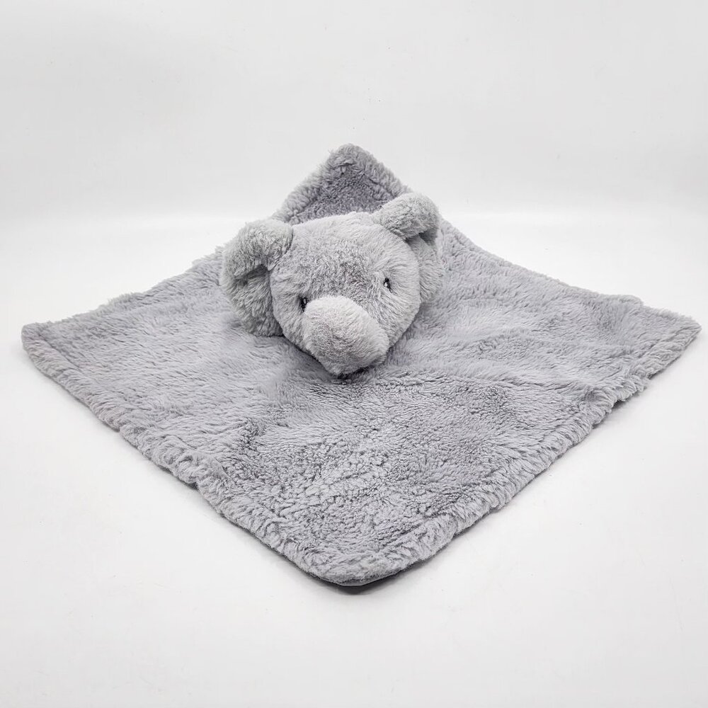 Parents Choice Elephant Plush Baby Security Blanket Lovey Gray Polka Dot Satin